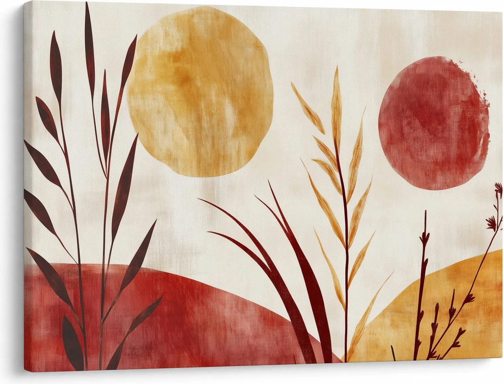 Kép - Növények és körök (70x50 cm)