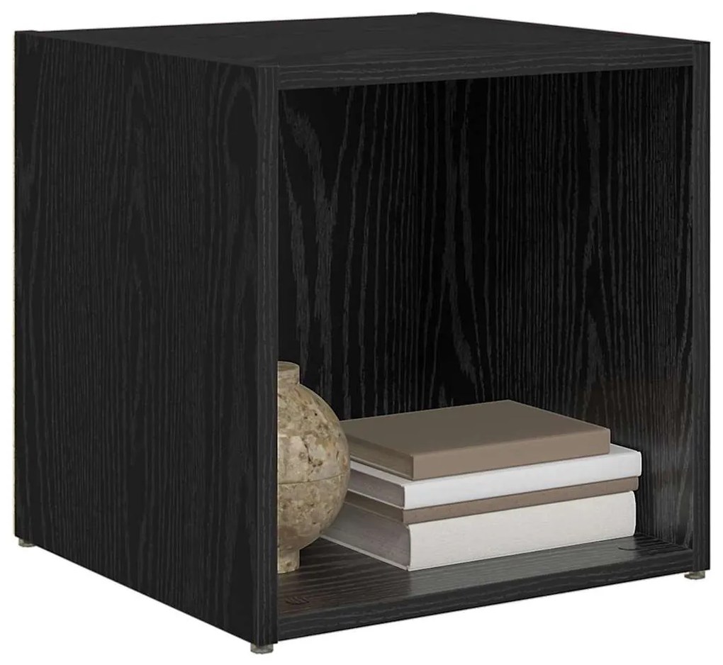 TV szekrény 4 pcs Fekete 37 x 35 x 37 cm Faanyag