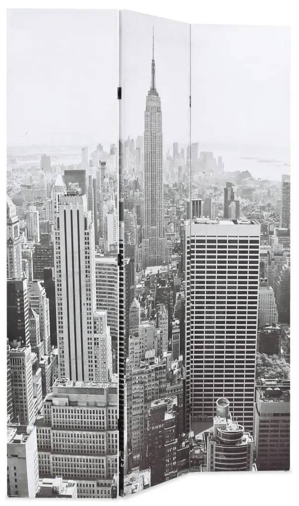 fekete-fehér New York mintás paraván 120 x 170 cm
