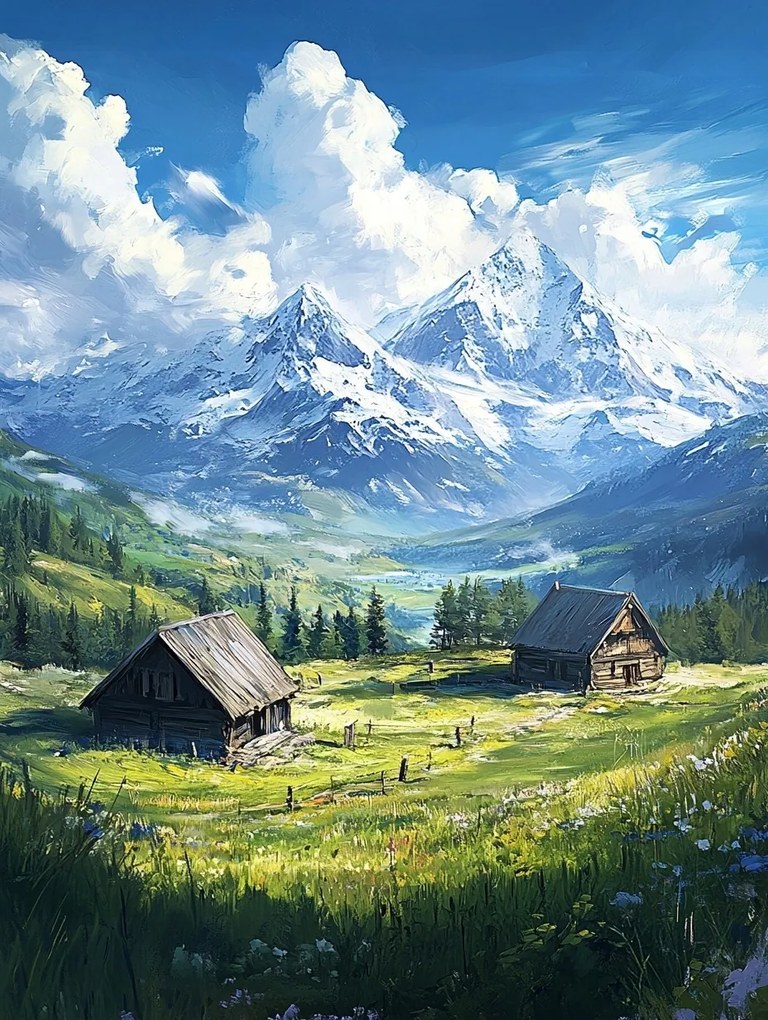 Canvas Vászonkép Lengyelország Tátra Hegyek Tisztás Rét Csarnok Völgy 75x100