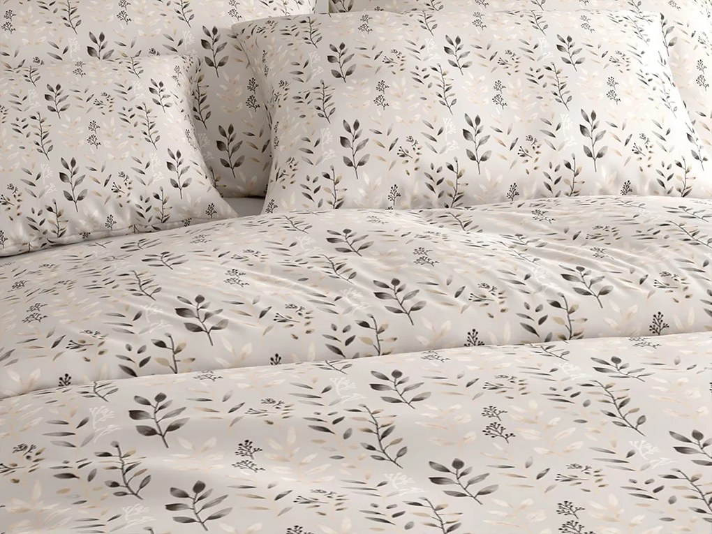 Polipamut ágyneműhuzat SALVIA szürke-barna Ágyneműhuzat mérete: 70 x 90 cm | 140 x 220 cm