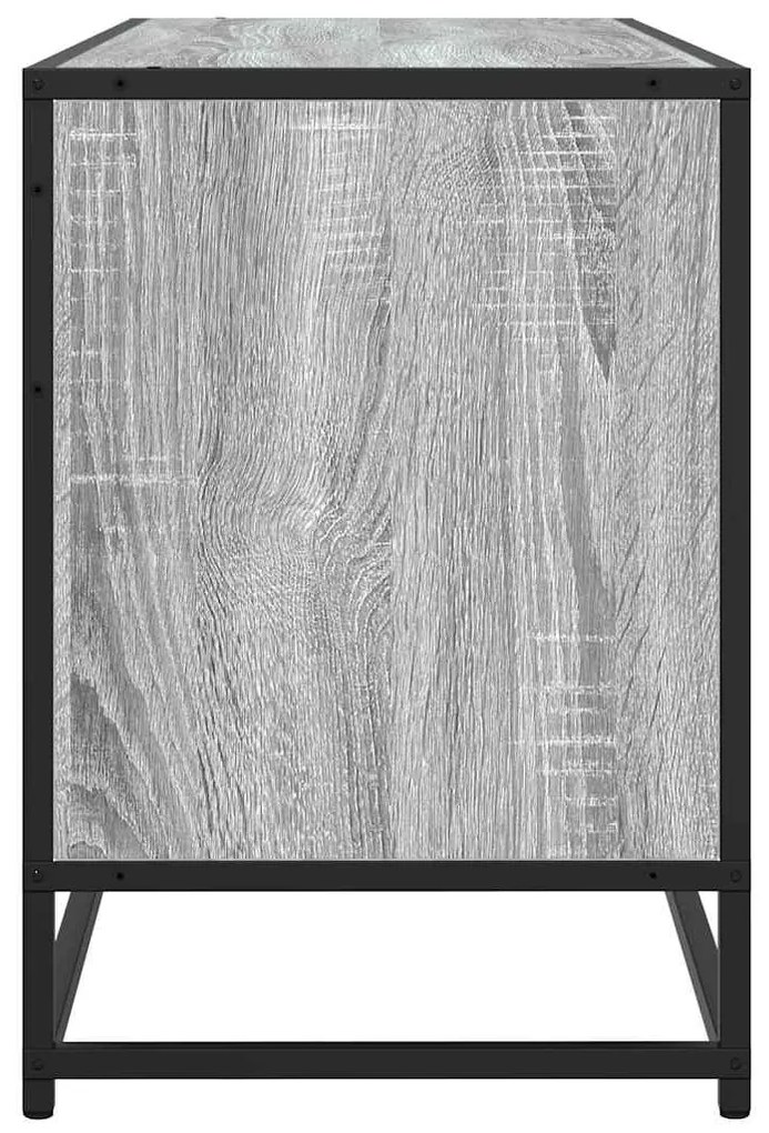 szürke sonoma színű szerelt fa és fém TV-szekrény 100x35x50 cm