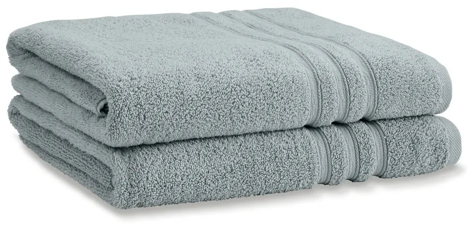 Szürkészöld frottír pamut fürdőlepedő szett 2 db-os 90x140 cm Zero Twist – Catherine Lansfield