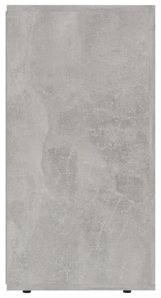 betonszürke szerelt fa tálalószekrény 120 x 36 x 69 cm