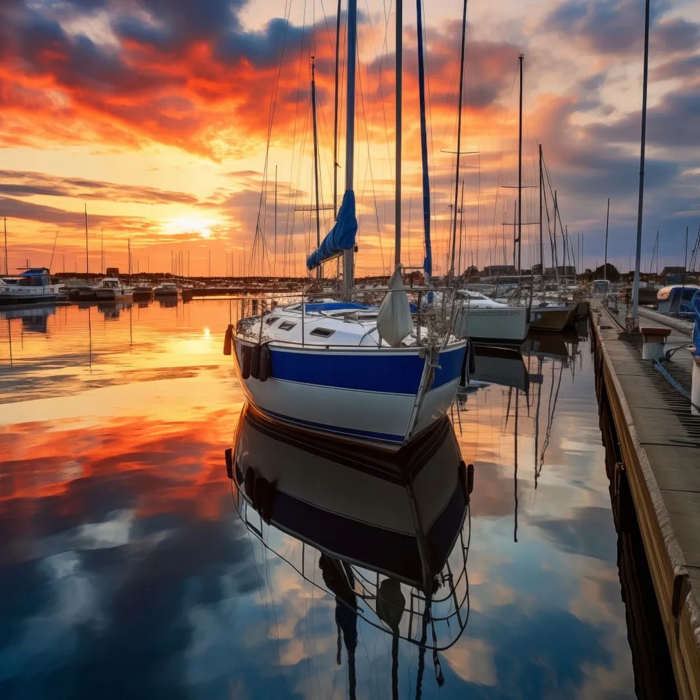 Poszter 80x80cm Naplemente Marina-ban