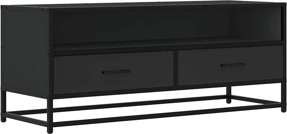 vidaXL fekete szerelt fa és fém TV-szekrény 100x34,5x40 cm