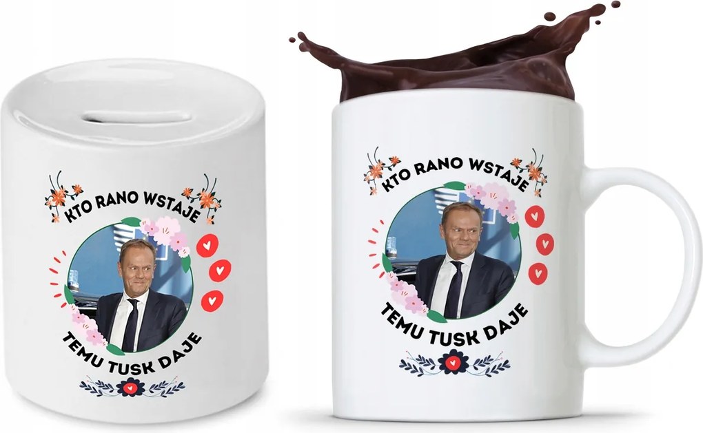 Donald Tusk Bögre Platform Készlet Persely fényképes nyomtatással