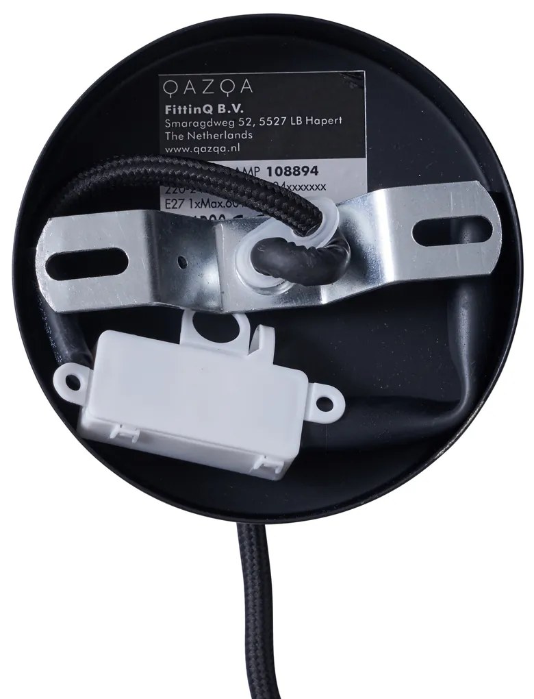 Modern fekete függőlámpa arany belsővel - Loes