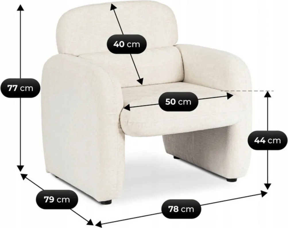 Pihenőfotel krém színben TOGO