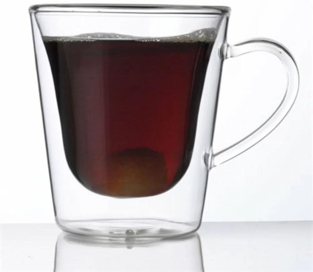 Kávés-teás bögre, duplafalú üveg, 29,5cl, 2db-os szett, Thermo (KHPU114)