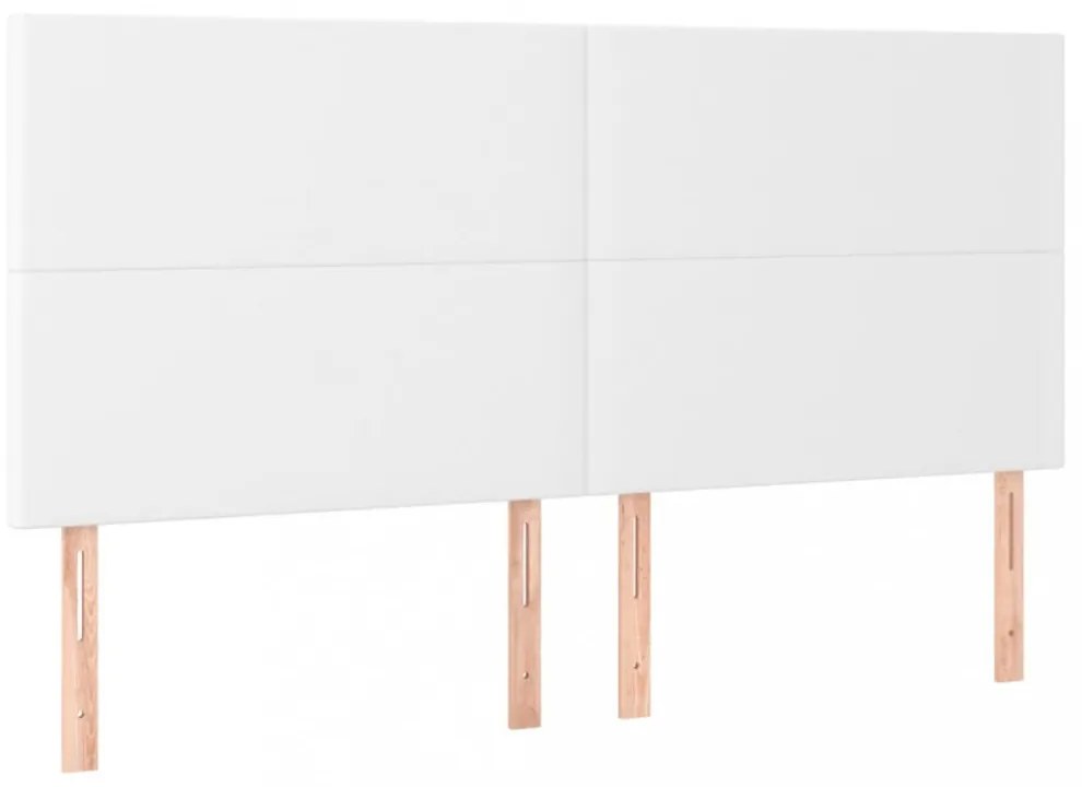 fehér műbőr LED-es fejtámla 200x5x118/128 cm