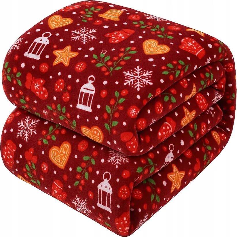 Karácsonyi Takaró 160X200 Ágytakaró Puha Pléd Plüss Mikroszálas Karácsonyi