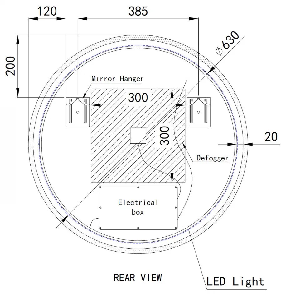 Kerek Led tükör Ø70cm Welland Alpha | Páramentesítő - Óra - Fényerő + színhőfok állítás