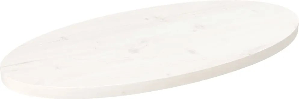 vidaXL fehér tömör fenyőfa ovális asztallap 70 x 35 x 2,5 cm