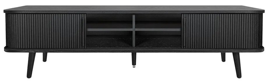 Fekete TV-állvány tölgyfa dekorral 178x50x40 cm Rove – Woodman