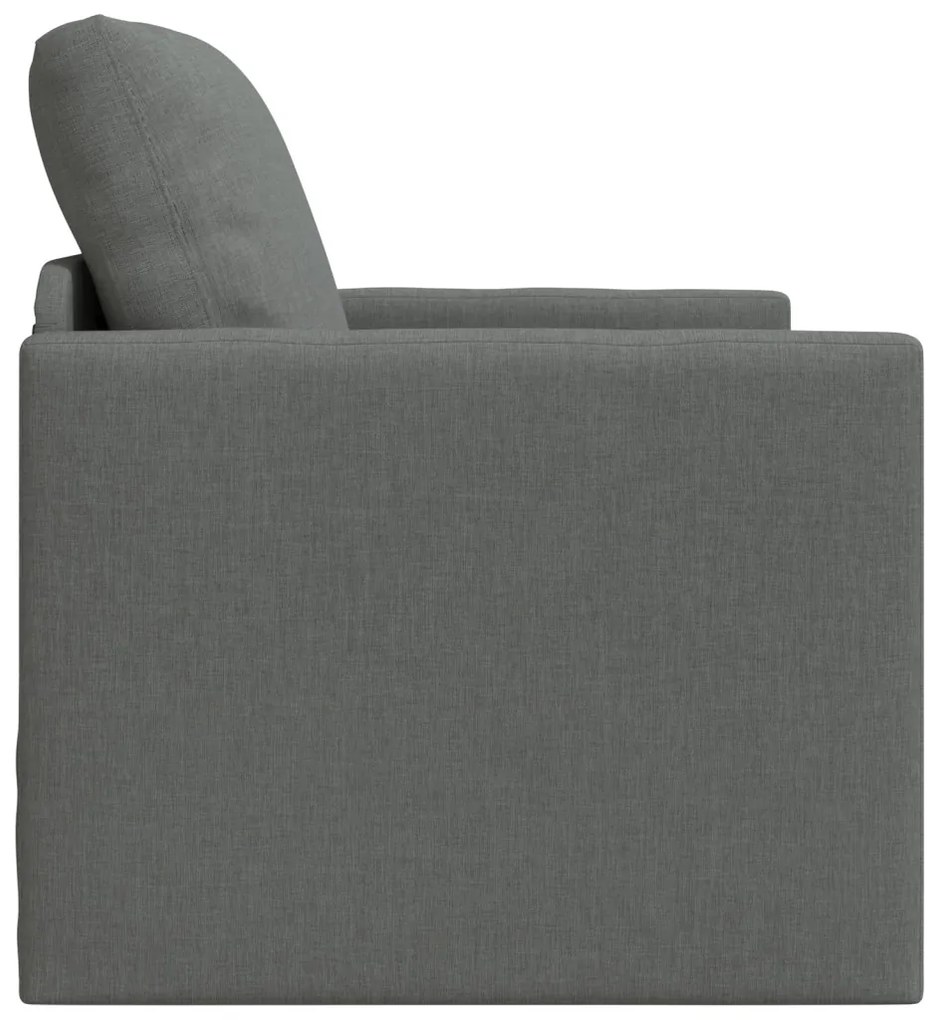fapadlós kanapéágy 2 az 1-ben Sötét szürke 74x77x81 cm Textil