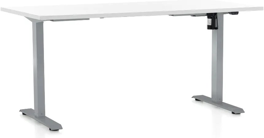 Állítható magasságú asztal OfficeTech A, 160 x 80 cm, szürke alap, fehér