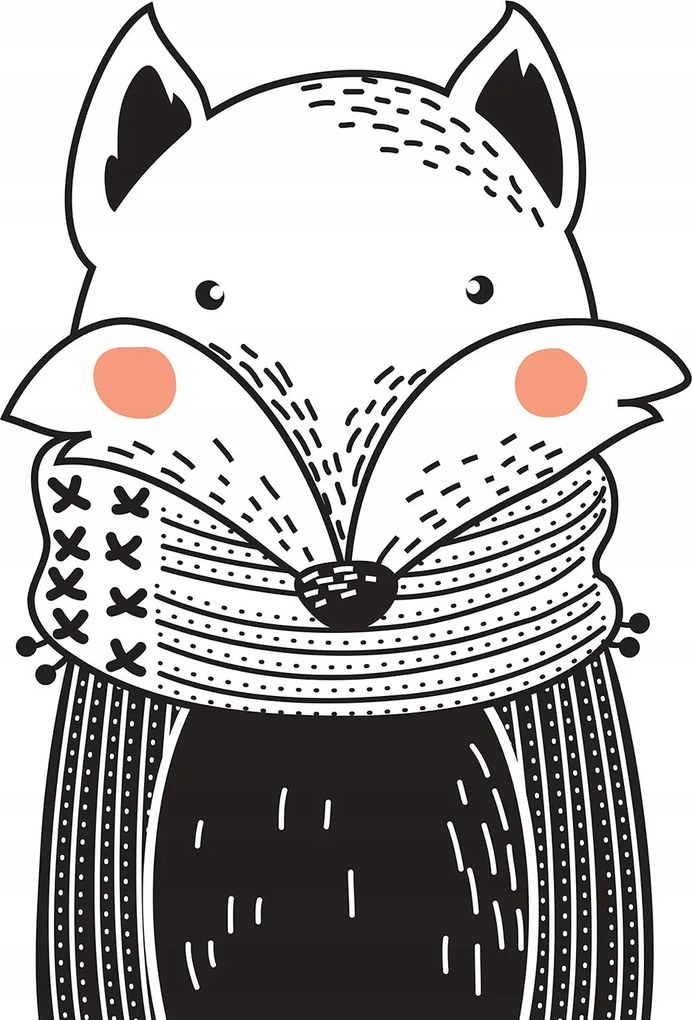 Róka sál tapéta Minimalista vinil a gyerekszobába 184x254 +ragasztó