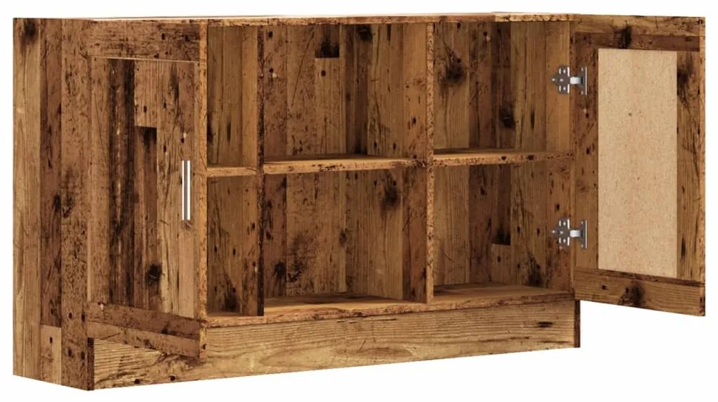 antik fa színű szerelt fa tálalószekrény 120 x 30,5 x 70 cm