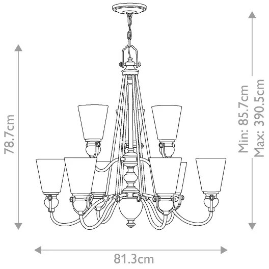 Hinkley HK-MAYFLOWER9 - Csillár láncon MAYFLOWER 9xE27/60W/230V