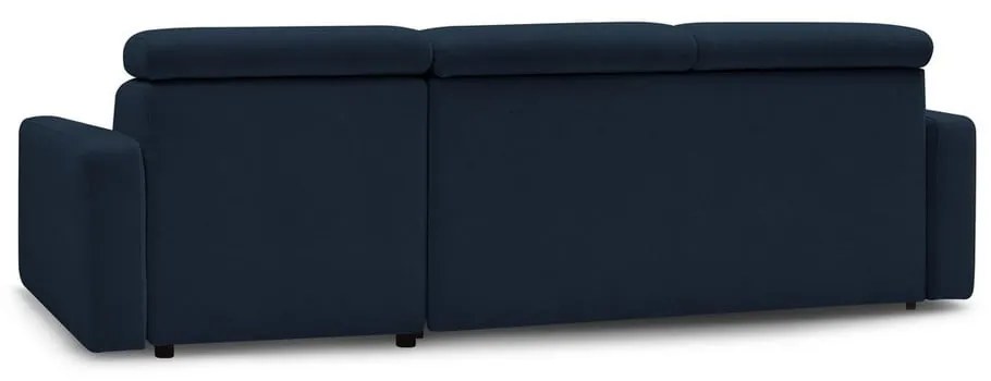 Sötétkék kinyitható sarokkanapé (variálható) Monaco – Bobochic Paris