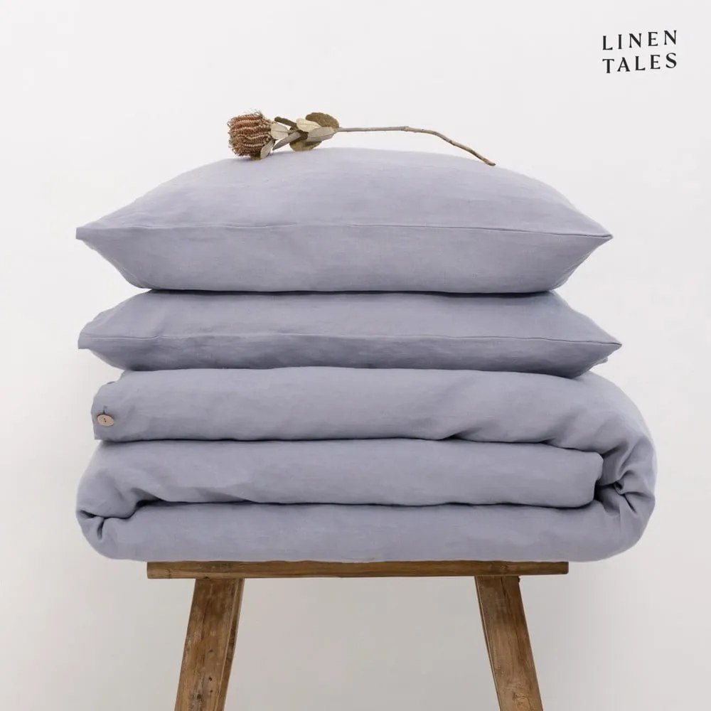 Világosszürke kétszemélyes kenderrost ágyneműhuzat 200x200 cm – Linen Tales