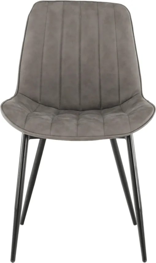 Szék, ekobőr világosszürke/fekete, HAZAL