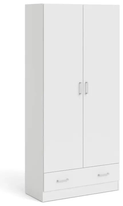 Fehér ruhásszekrény 79x170 cm Space – Tvilum