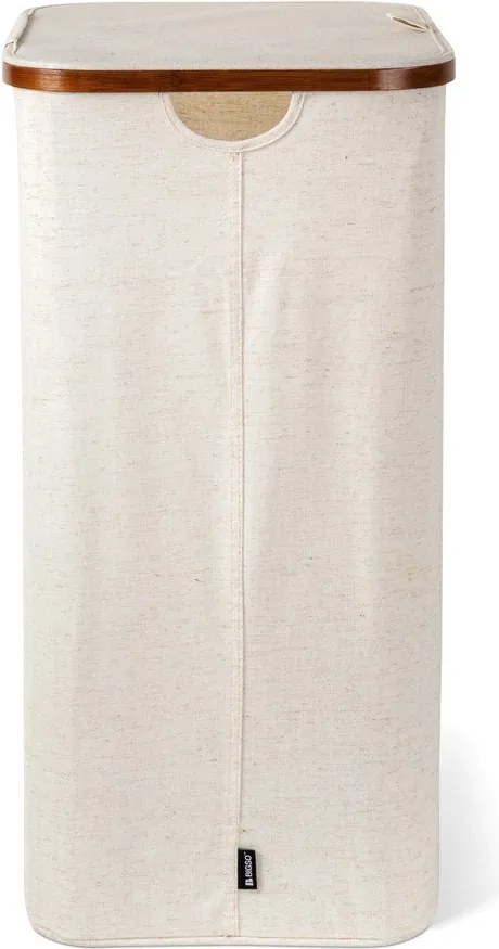 Krémszínű textil szennyeskosár Bamboo/Linen – Bigso