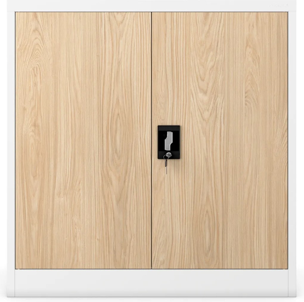 Alacsony személyi aktaszekrény, fehér/sonoma tölgy, 900x930x400 mm: BEATA Eco Design