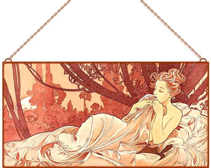 Alfons Mucha - Dusk üvegkép, falikép