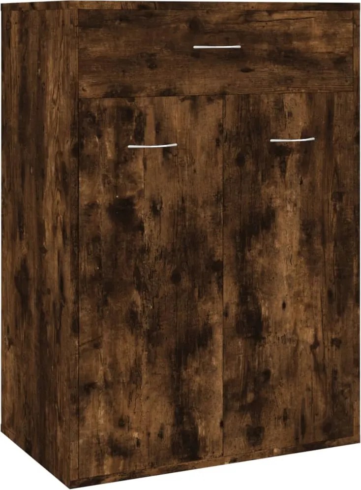 vidaXL füstös tölgy színű szerelt fa cipősszekrény 60 x 35 x 84 cm