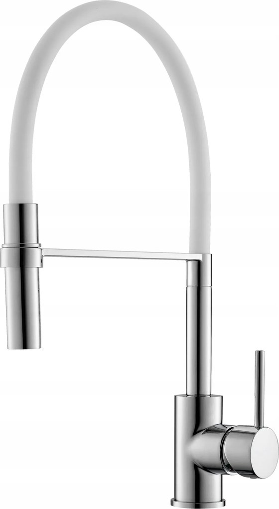 Konyhai Csaptelep Flexibilis Kifolyócső Króm/fehér Prémium mosogató csaptelep