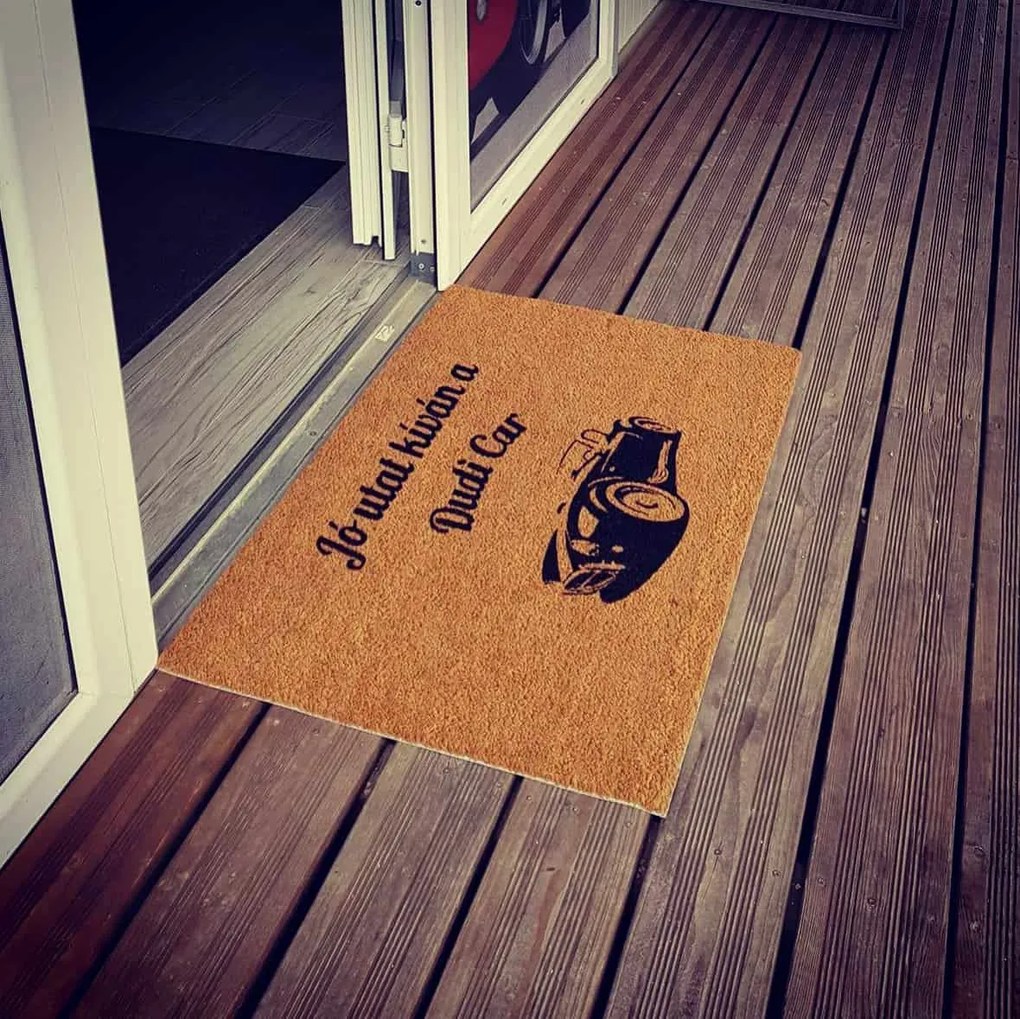 Itt lakik egy horgász vicces feliratos kókusz lábtörlő - több méretben (Válassz méretet: 60*40 cm, Válassz szállítási opciót: Normál szállítást kérek)