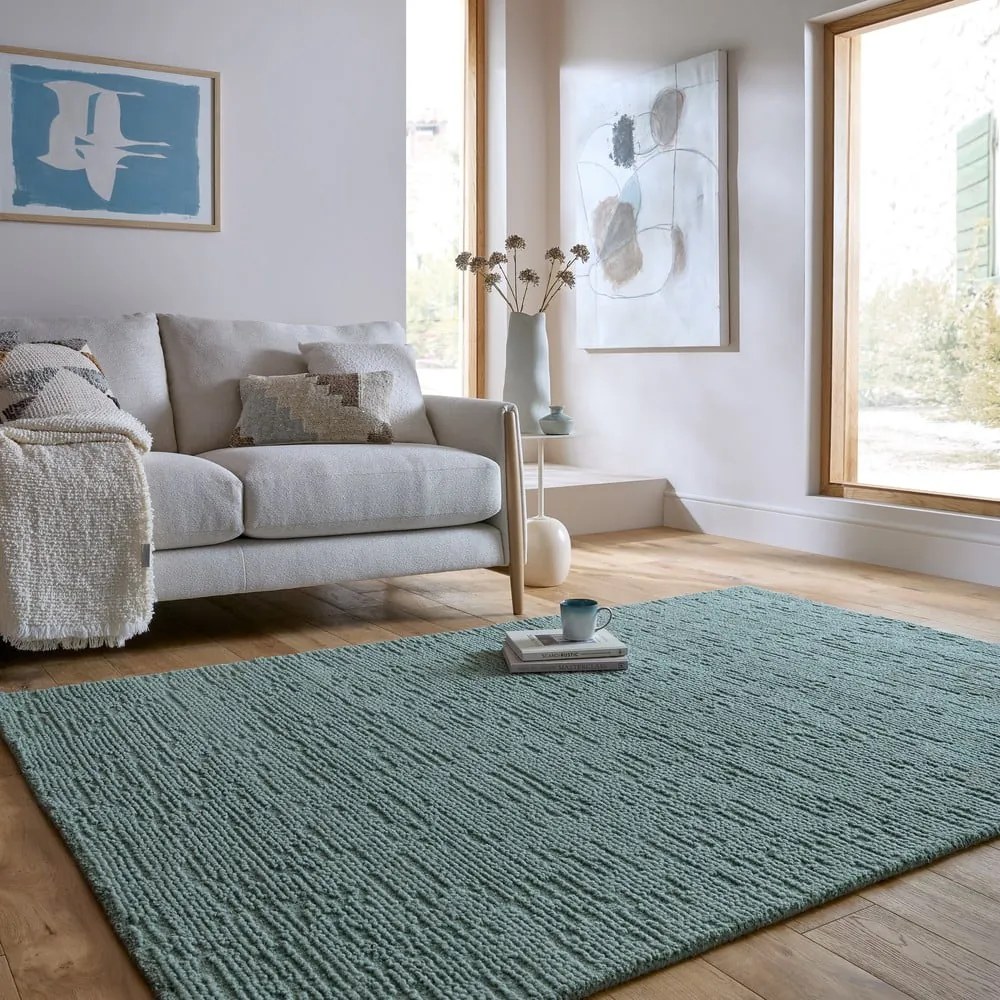 Szürkéskék kézi szövésű gyapjú szőnyeg 120x170 cm Harris Boucle – Flair Rugs