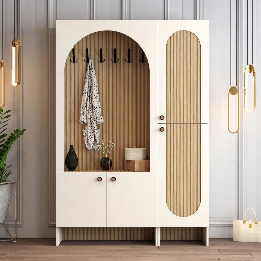 Palermo előszobafal, krém-tölgy, 135 cm – TR845HCT4243