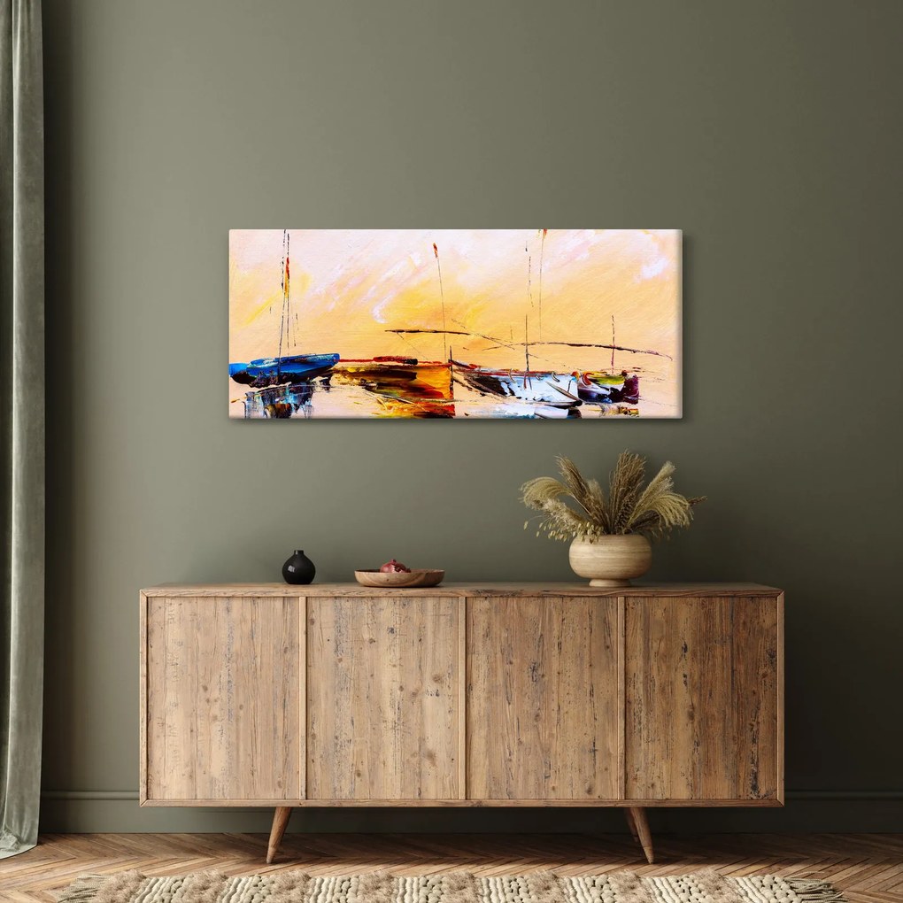 Kép - Csónak, festmény (120x50 cm)