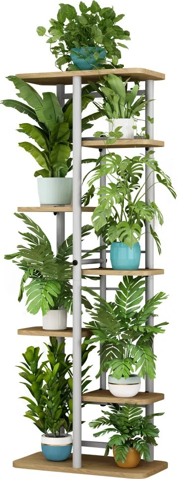 Virágállvány, fehér/sonoma tölgy, LEDOR TYP 3