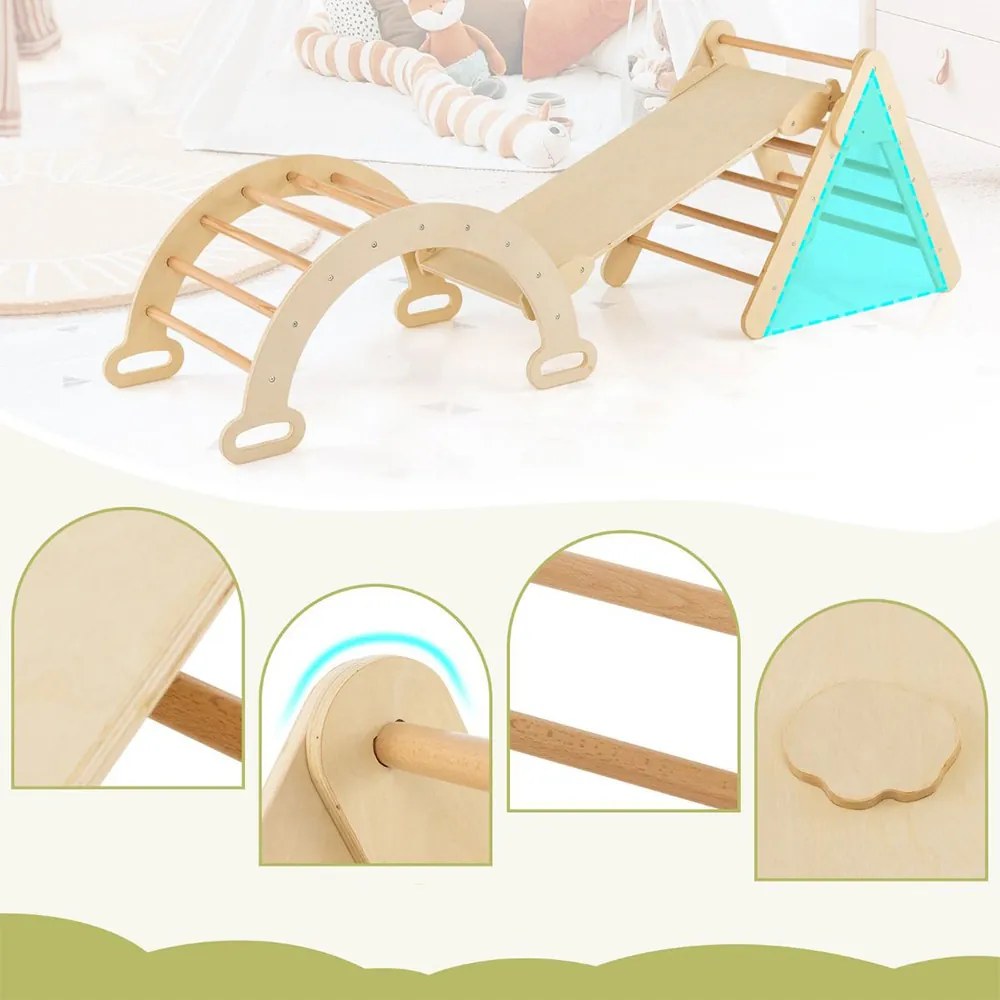 3 részes fa mászóka szett