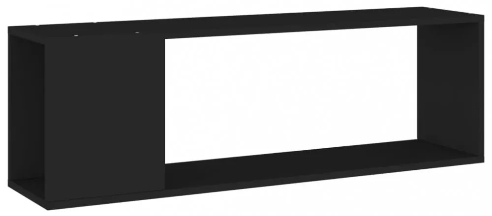 fekete szerelt fa TV-szekrény 100 x 24 x 32 cm