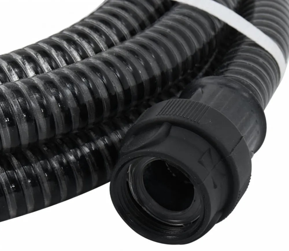 fekete PVC szívótömlő PVC csatlakozókkal 1 7 m&quot;