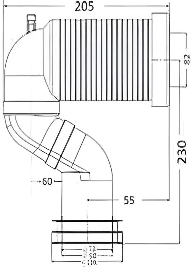 S-bekötő álló és monoblokkos WC-hez