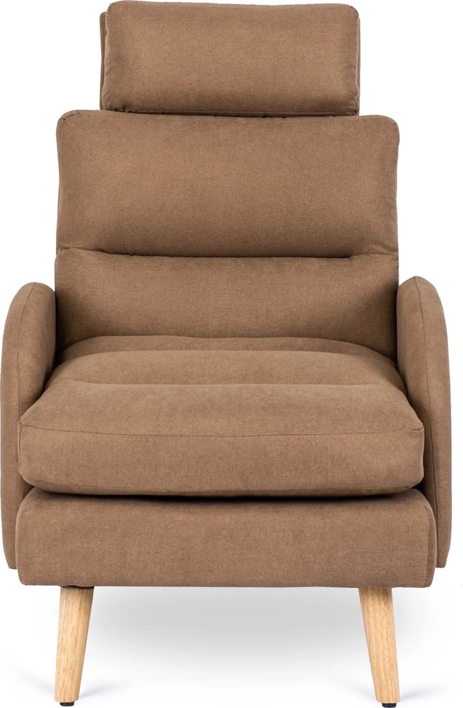 Pihenőfotel barna színben, lábtartóval HENRY