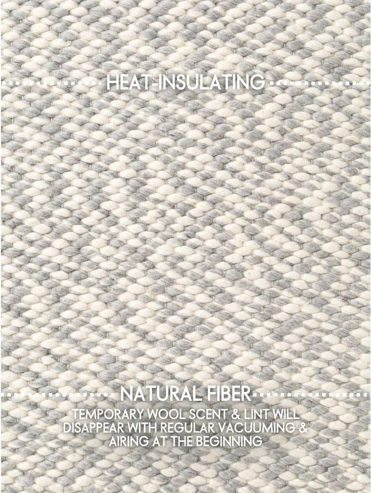 Világosszürke-krémszínű kézi szövésű gyapjú kerek szőnyeg ø 160 cm Lyon Beans – Elle Decoration