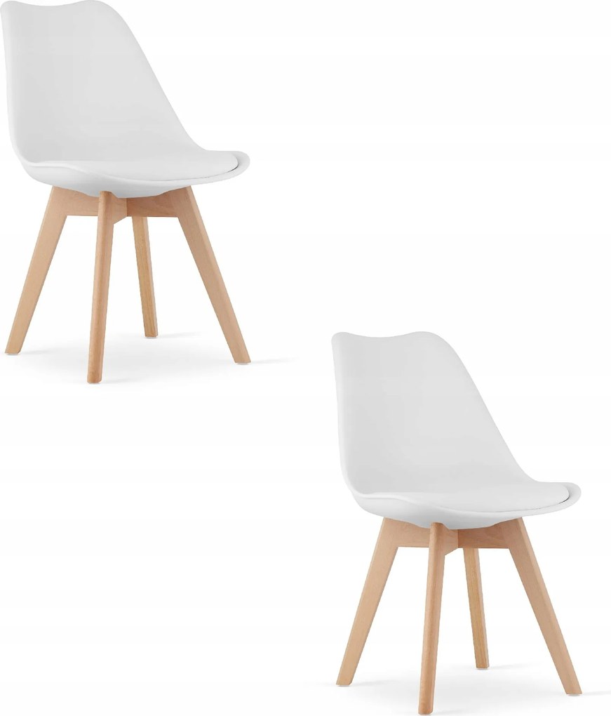 Modern szék, étkező szék, 2 db-os szett, fehér, kényelmes