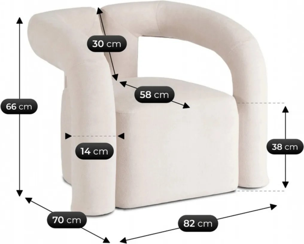 Fotel krém színben. BRAZIL