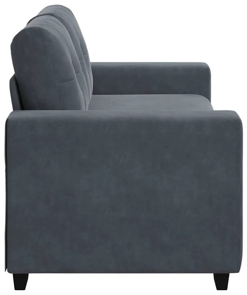 sötétszürke bársony loveseat kanapé 140 cm