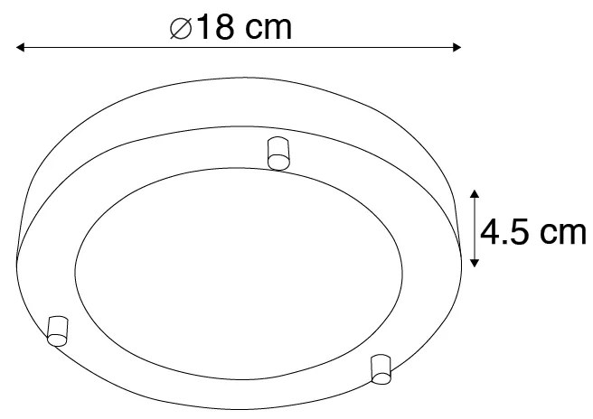 Modern mennyezeti lámpa acél 18 cm IP44 - Yuma