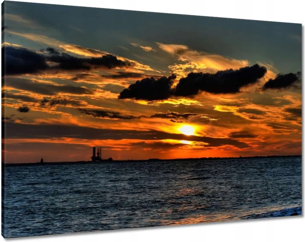 Vászonkép 100x70 Naplemente a tengerparton