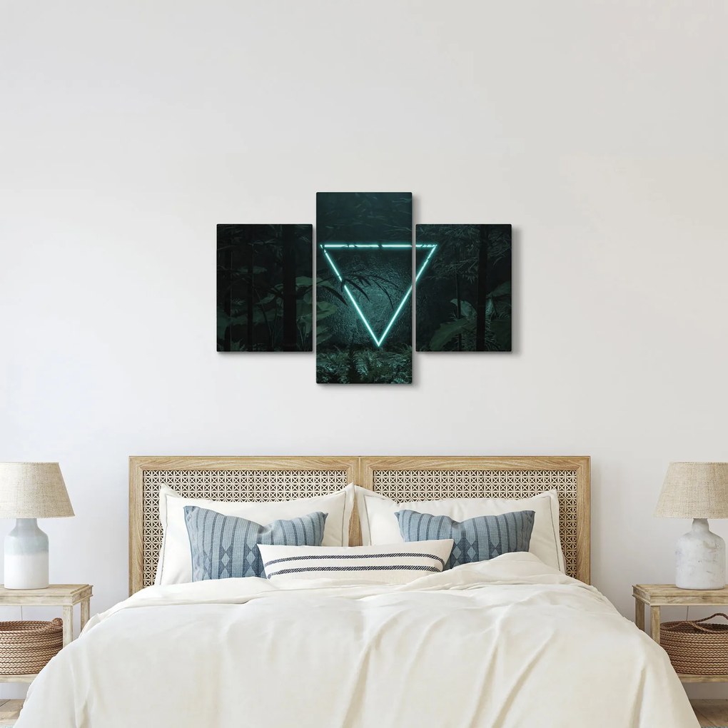 Kép - Neon háromszög a dzsungelben (90x60 cm)